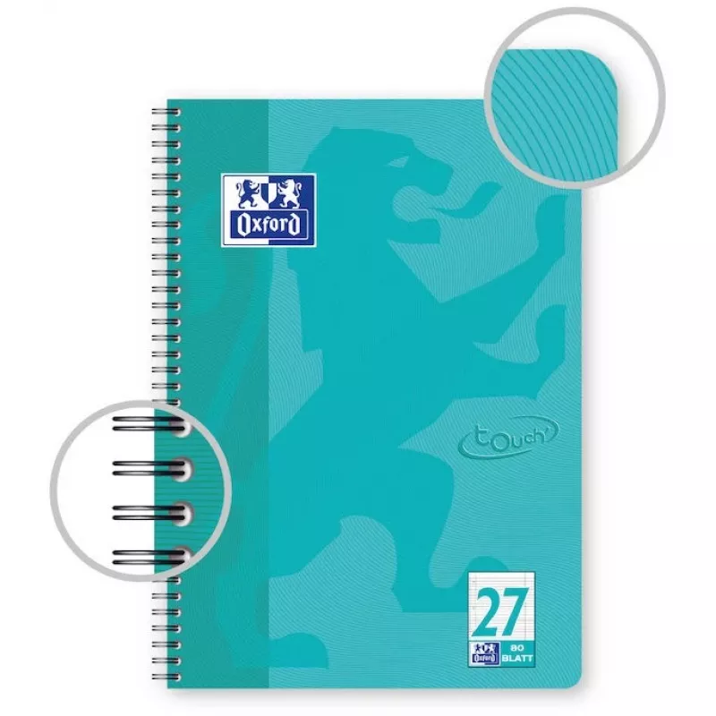 Μπλοκ σημειώσεων Oxford TOUCH A4+ 80 φύλλα Aqua