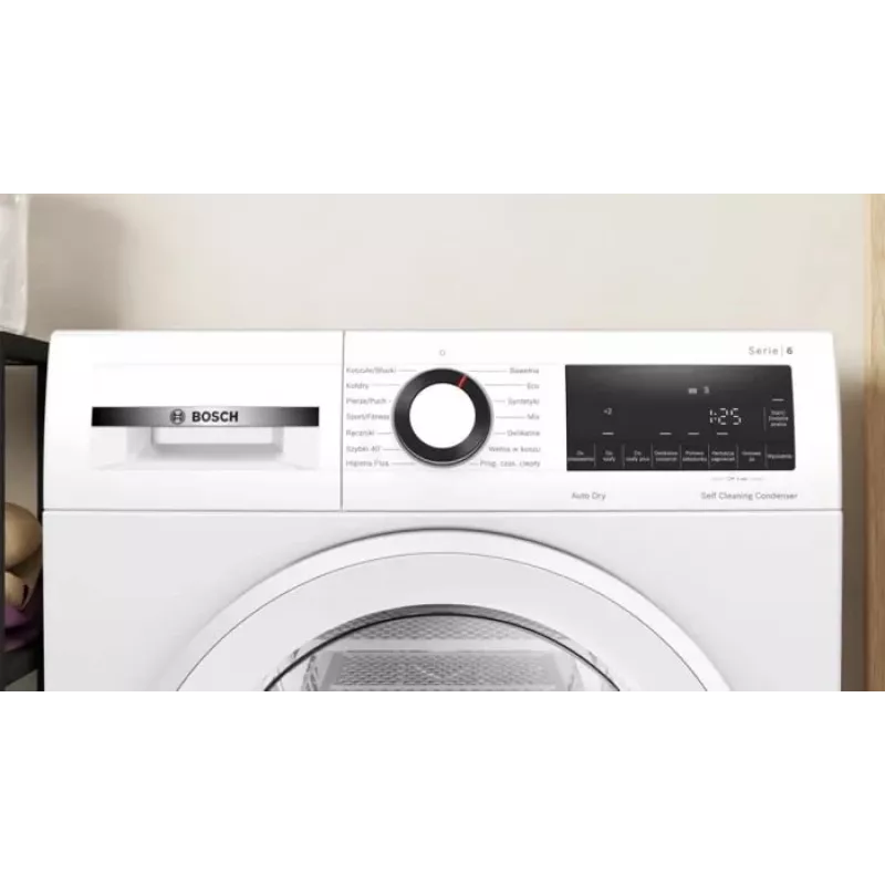 Στεγνωτήριο ρούχων Bosch WQG145APPL 9 kg αντλία θερμότητας, 14 προγράμματα, οθόνη LED, Λευκό