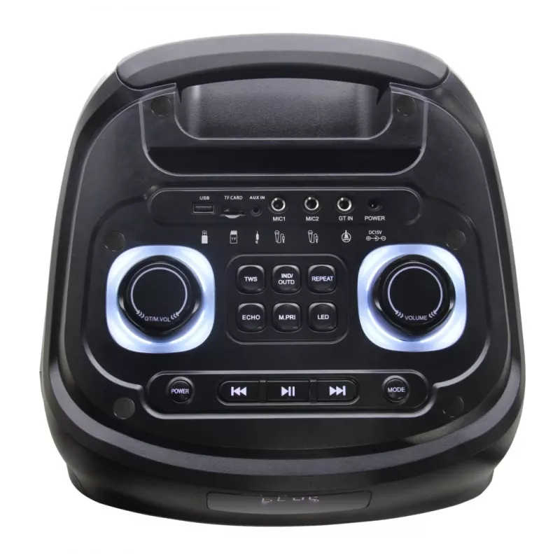 Power Audio Party Box ηχείο BT Karaoke 2 μικρόφωνα τηλεχειριστήριο PRIME3 APS91