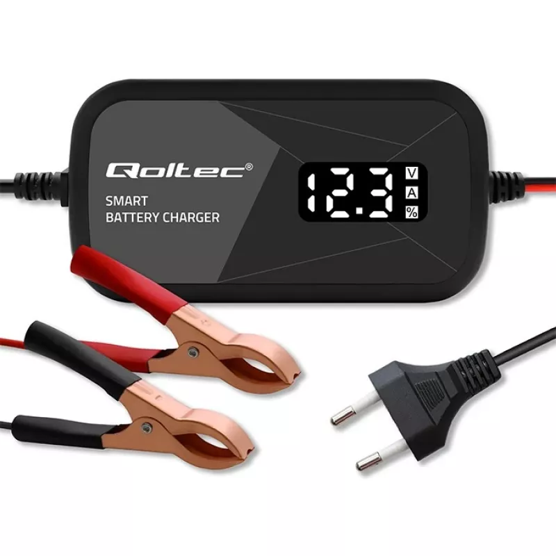 Φορτιστής μπαταρίας QOLTEC 52492 12V 2A με μικροεπεξεργαστή και αναγέννηση κυψελών
