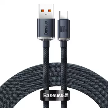 Baseus Crystal Shine καλώδιο USB σε USB-C, 100W, 2m (μαύρο)