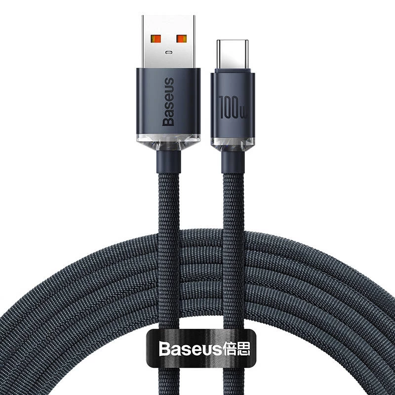 Baseus Crystal Shine καλώδιο USB σε USB-C, 100W, 2m (μαύρο)
