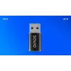 Savio AK-81 Προσαρμογέας καλωδίου βίντεο USB Type-C USB Type-A Μαύρο