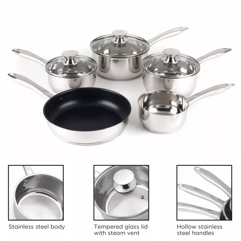 Σετ κατσαρολών Russell Hobbs BW06572EU72 — 5 τεμ. σετ ανοξείδωτου χάλυβα