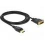 DeLOCK - Καλώδιο βίντεο - Single Link - DisplayPort (M) σε DVI-D (M) - DisplayPort 1,2a - 2,0m - παθητικό - Μαύρο (85313)
