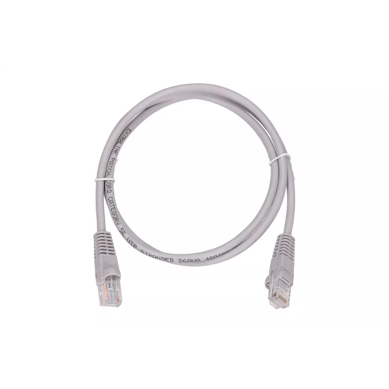 Καλώδιο Patch LAN Extralink Cat5e UTP 1 m, RJ-45 σε RJ-45, γκρι
