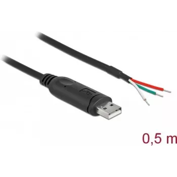 Καλώδιο προσαρμογέα USB 2.0 Type-A σε σειριακό RS-232 DeLOCK 63497