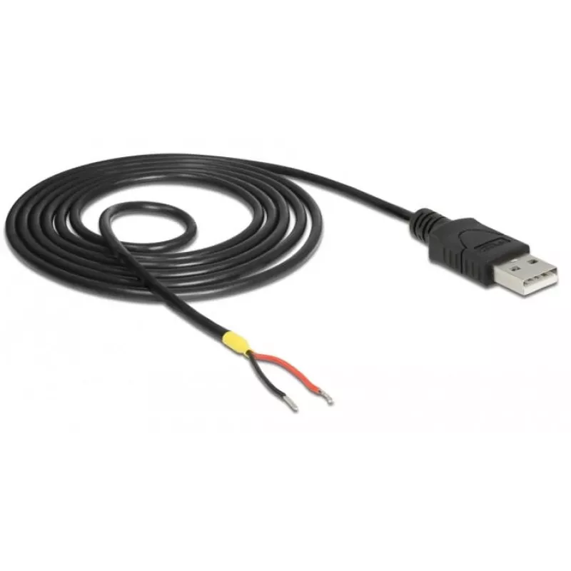 Delock Καλώδιο USB2.0 βύσμα Type-A > 2 x ανοιχτά άκρα καλωδίου - 1,5 m - μαύρο (85664)