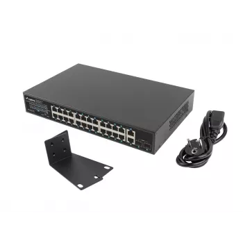 Unmanaged switch LANBERG RSGE-24P-2GE-2S-360 με 24 θύρες RJ-45 Ethernet