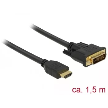 Αντάπτορας καλωδίου βίντεο DeLOCK 85653 1,5m HDMI Type A DVI μαύρο