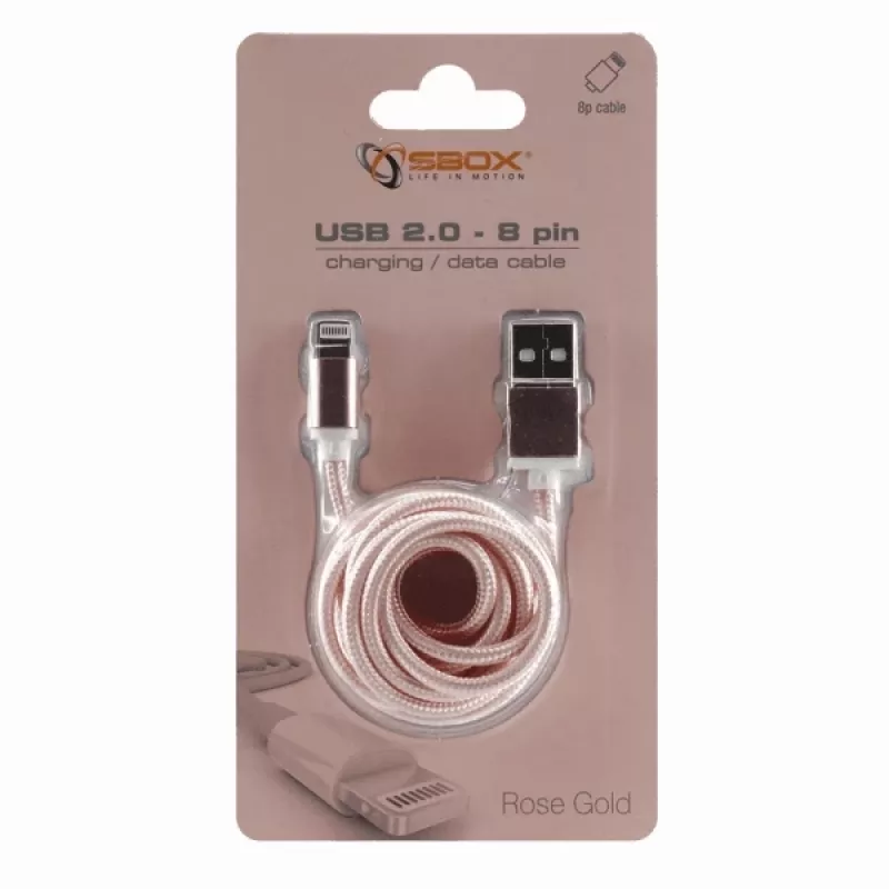 Sbox USB 2.0 8 Pin IPH7-RG ροζ χρυσό