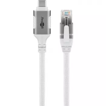 Καλώδιο δικτύου Goobay 74180 USB C RJ-45 Cat6 10 m λευκό