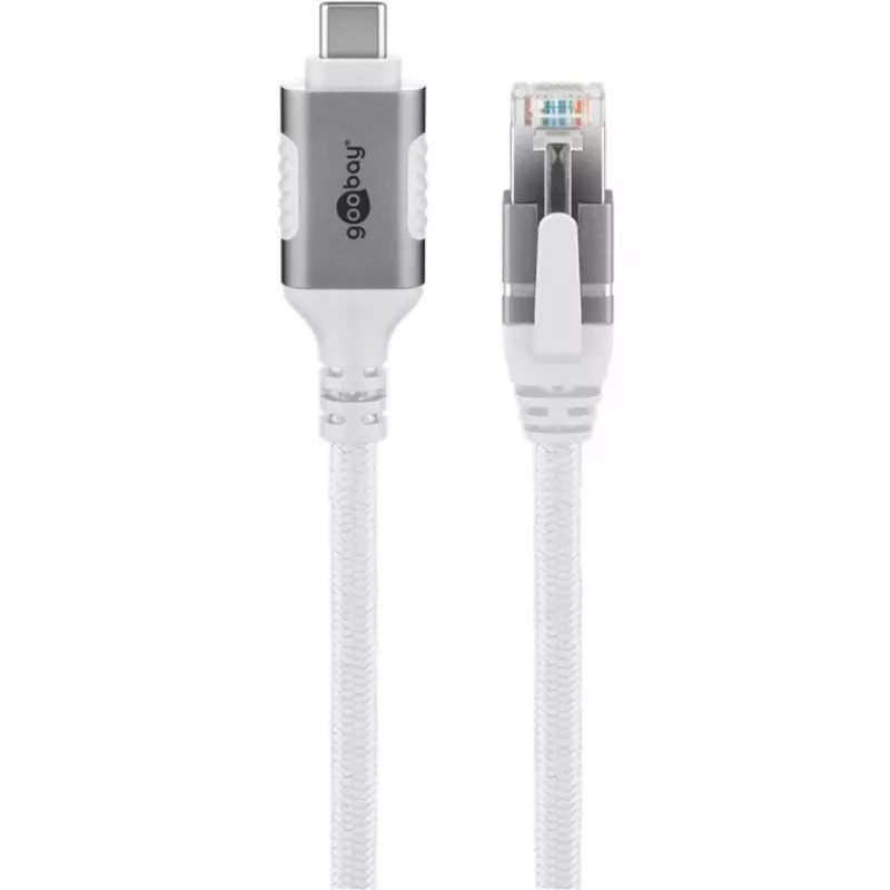 Καλώδιο δικτύου Goobay 74180 USB C RJ-45 Cat6 10 m λευκό