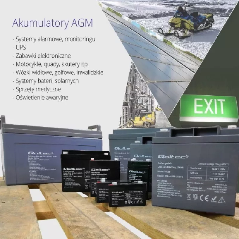 Qoltec 53036 μπαταρία AGM | 12V | 24Ah | max 360A
