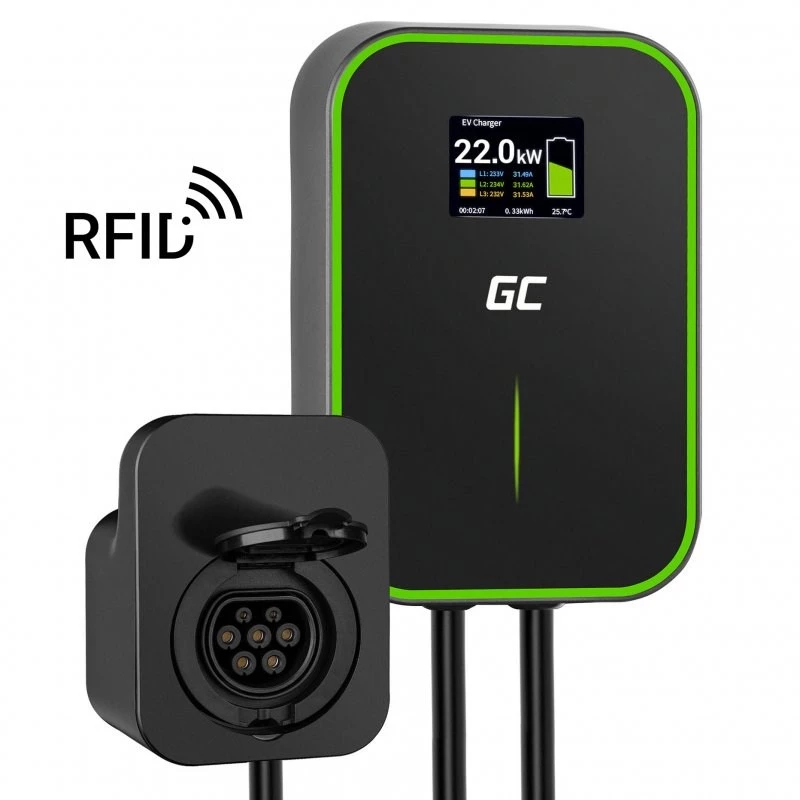 GREEN CELL WALLBOX EV POWERBOX 22KW ΜΕ ΠΡΙΖΑ & RFID