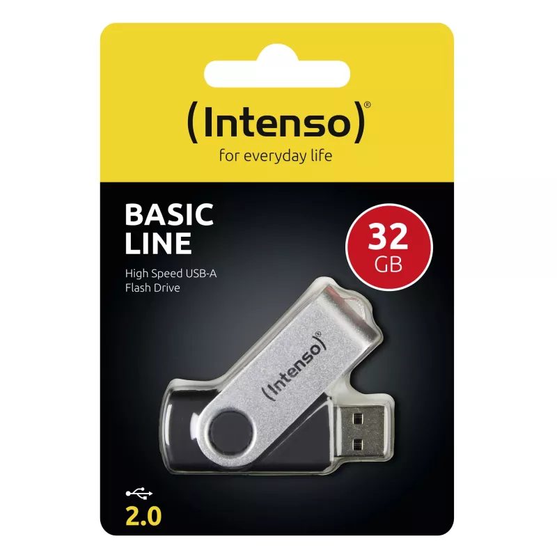 USB Flash Drive Intenso 32GB USB Type-A 2.0 Μαύρο Ασημί