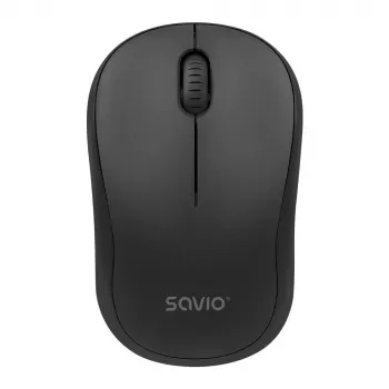 Savio MB-03 ασύρματο οπτικό ποντίκι, δέκτης USB 2,4 GHz, 1000 DPI, 3 κουμπιά, μπαταρία AA, 99x60x39 mm, 51 g, μαύρο