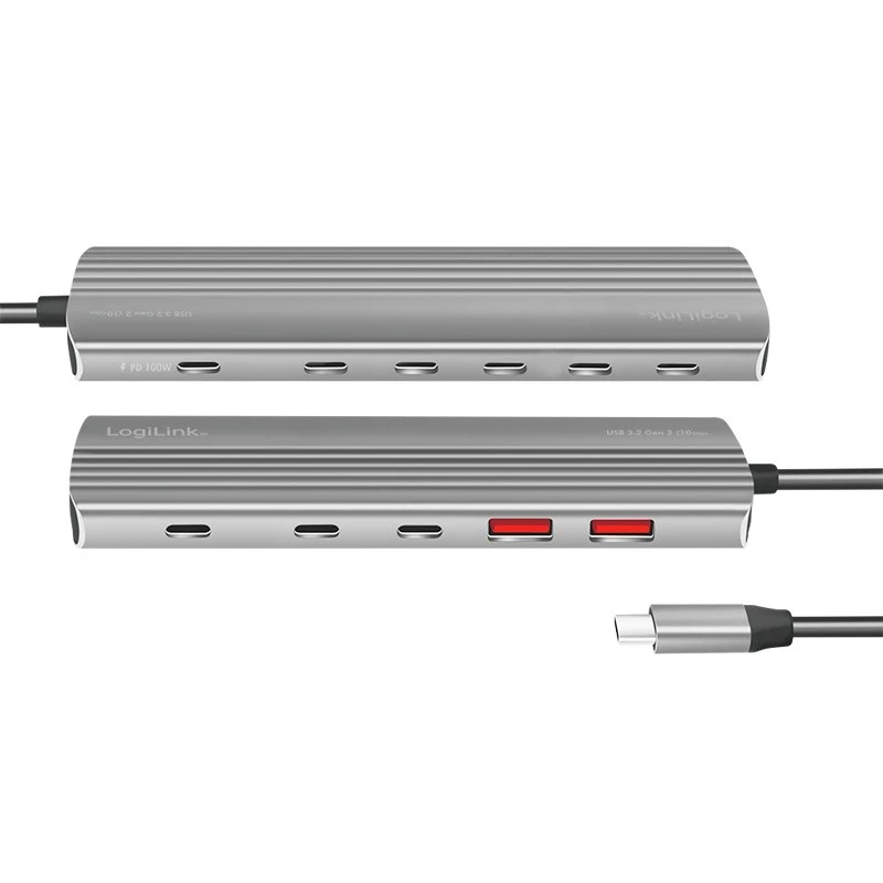 LogiLink USB 3.2 Gen2 Hub 4+1 θυρών 2x USB-A 2x USB-C PD 100W αλουμίνιο