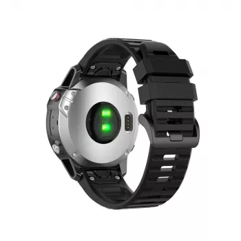 Σιλικονούχο λουράκι FIXED για Garmin QuickFit 26mm Μαύρο — ανταλλακτικό λουράκι ρολογιού 26 mm