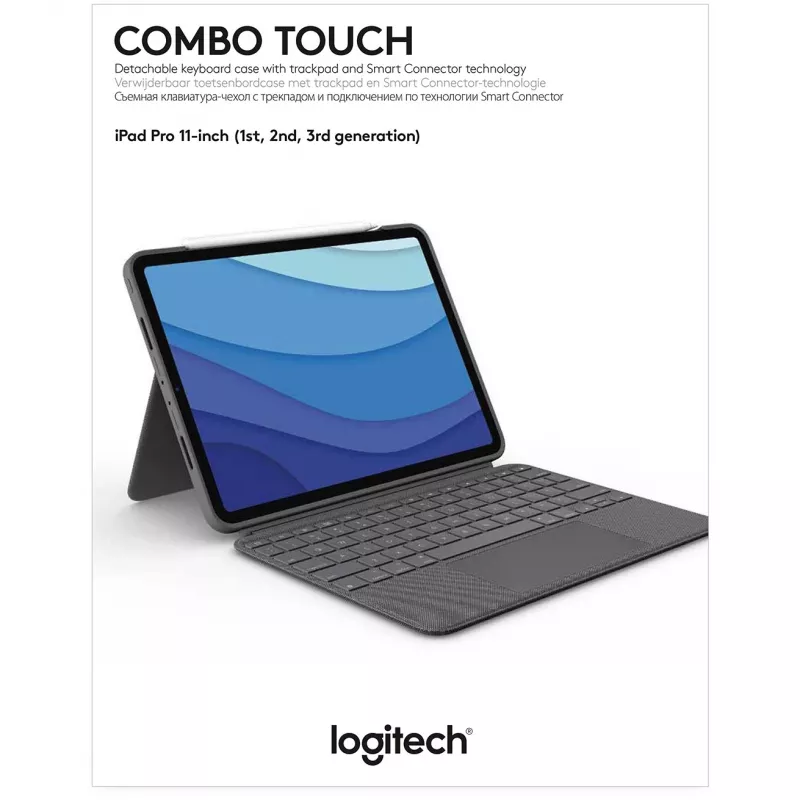 Θήκη με πληκτρολόγιο Combo Touch US iPad Pro 11 1,2,3 Gen γκρι