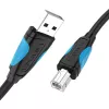Καλώδιο USB 2.0 A σε USB-B Vention VAS-A16-B500, 5 m, μαύρο, βύσμα-βύσμα, 480 Mbit/s