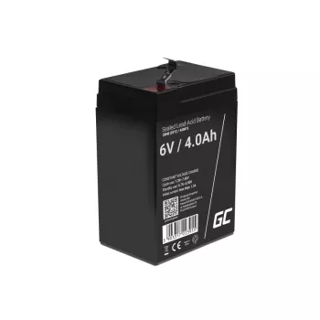 Μπαταρία UPS Green Cell AGM15, 6 V, 4 Ah, σφραγισμένη μπαταρία μολύβδου-οξέος (VRLA), μαύρο, 680 g