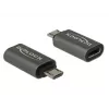 DeLOCK - Προσαρμογέας USB - USB-C (Θηλυκό) σε Micro-USB Type-B (Αρσενικό) - USB 3.1 Gen 1 - 2,8 cm - Ανθρακί (65927)