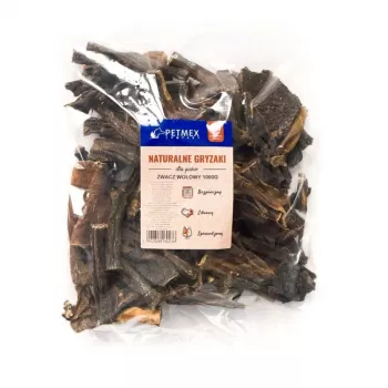 PETMEX κοιλιά βοδινού σνακ μάσησης 1 kg – φυσικό σνακ μάσησης κοιλιάς βοδινού για ενήλικους σκύλους, συσκευασία 1 kg
