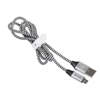 Καλώδιο USB Tracer TRAKBK46928 1m USB A Micro-USB B μαύρο ασημί