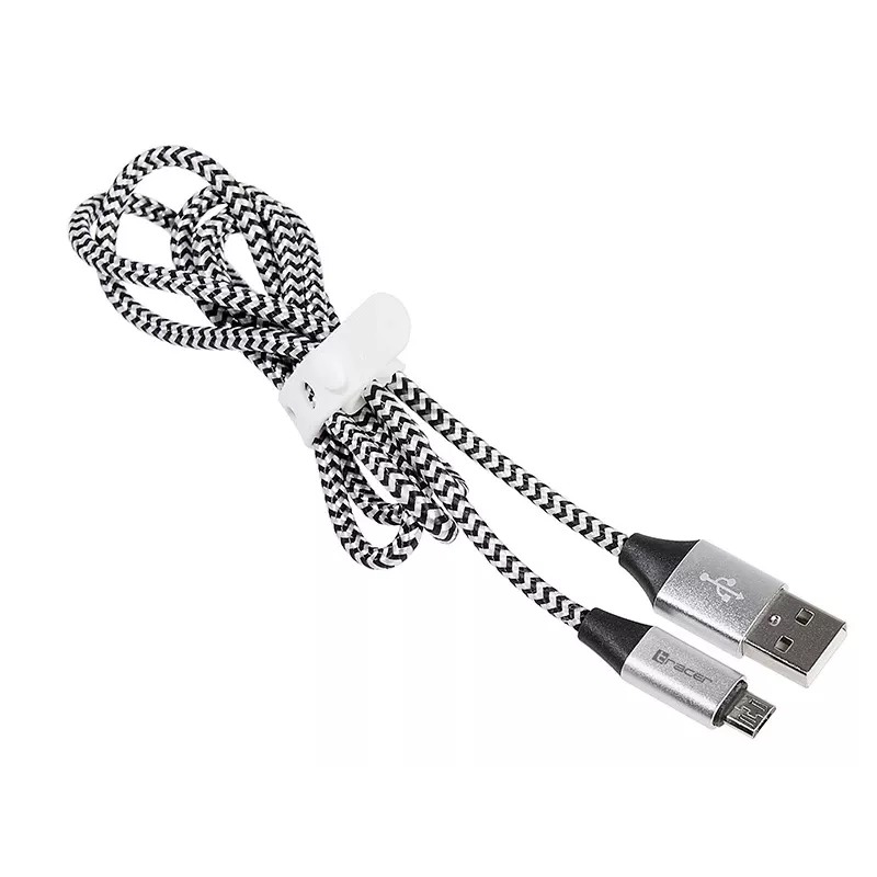 Καλώδιο USB Tracer TRAKBK46928 1m USB A Micro-USB B μαύρο ασημί