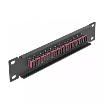 Patchpanel LWL DeLOCK 10 ιντσών 12 Port SC Simplex μωβ 1U μαύρο