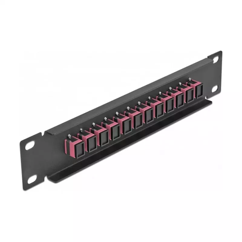 Patchpanel LWL DeLOCK 10 ιντσών 12 Port SC Simplex μωβ 1U μαύρο