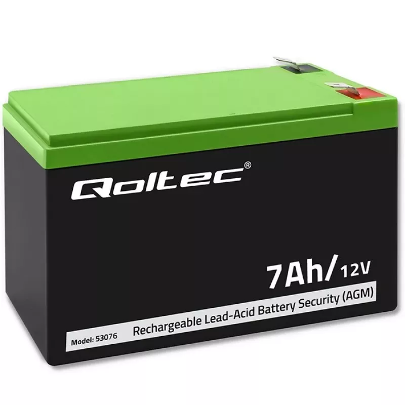 Qoltec 53076 μπαταρία AGM | 12V | 7Ah | ασφαλείας