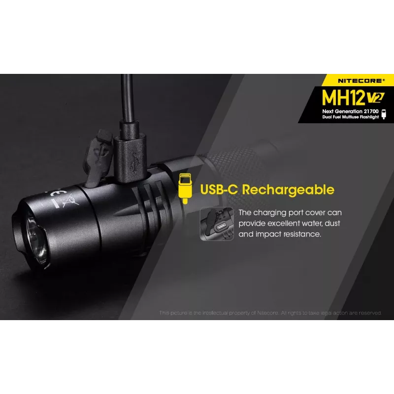Φακός χειρός Nitecore MH12 V2 Μαύρος