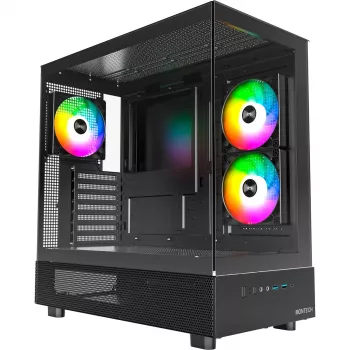 Montech XR Midi-Tower, γυαλί tempered – μαύρο