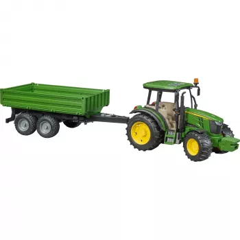 Μοντέλο τρακτέρ BRUDER John Deere 5115 M με ανατρεπόμενο ρυμουλκούμενο