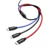 BASEUS Colorfone CAMLT-BSY01 καλώδιο USB 1,2 m USB A 3 x USB C μαύρο, κόκκινο, μπλε