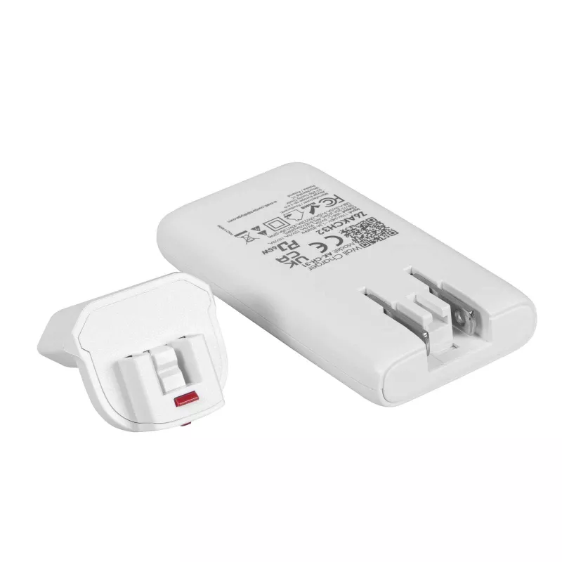 Akyga AK-CH-32 Επίπεδος φορτιστής GaN USB-C 65 W, 2 x USB-C PD, Λευκό