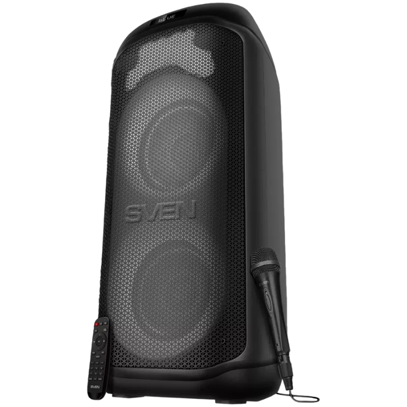 Ηχείο SVEN PS-1050, μαύρο (200W, TWS, Bluetooth, FM, USB, microSD, οθόνη LED, 7200mAh)