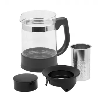 Resto Kitchenware 90512 τσαγιέρα ατομική τσαγιέρα 950 ml Μαύρο, Διαφανές