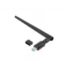 Εσωτερική κάρτα WLAN LANBERG NC-1200-WIE — ασύρματος προσαρμογέας USB dual-band, RTL8812BU, έως 1200 Mbit/s, εξωτερικές κεραίες 2x2 (5 dBi), μαύρη