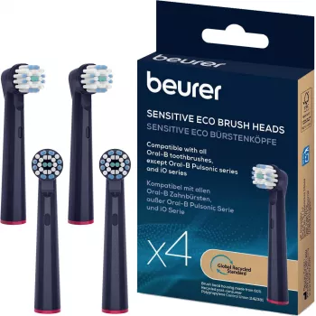 Beurer TB Sensitive Eco Green Planet κεφαλές βούρτσας, σκούρο μπλε, συσκευασία 4 τεμ.