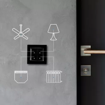 Light Switch Shelly Switch 4 Πλαστικό Μαύρο