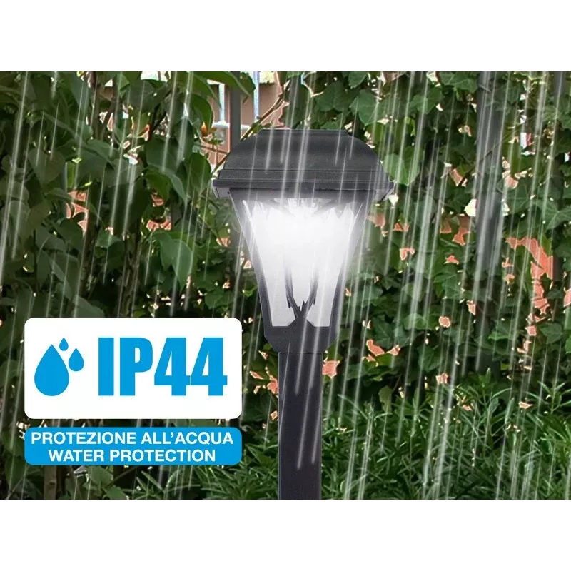 Beper P207ILO040 ηλιακά φωτιστικά κήπου με πασσάλους, σετ 4 τεμαχίων, IP44, μαύρα