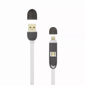 Sbox 2IN1W USB->Micro USB+IPH.5 M/M 1M λευκό