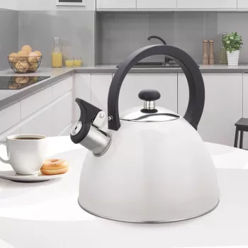 Βραστήρας Maestro MR-1302-WG 2,5 L, περίβλημα ανοξείδωτου χάλυβα, λευκό, αναδιπλούμενη σφυρίχτρα