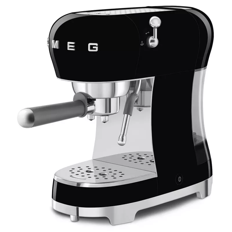 SMEG 50's Style ECF02BLEU μηχανή espresso, 15 bar, μαύρη