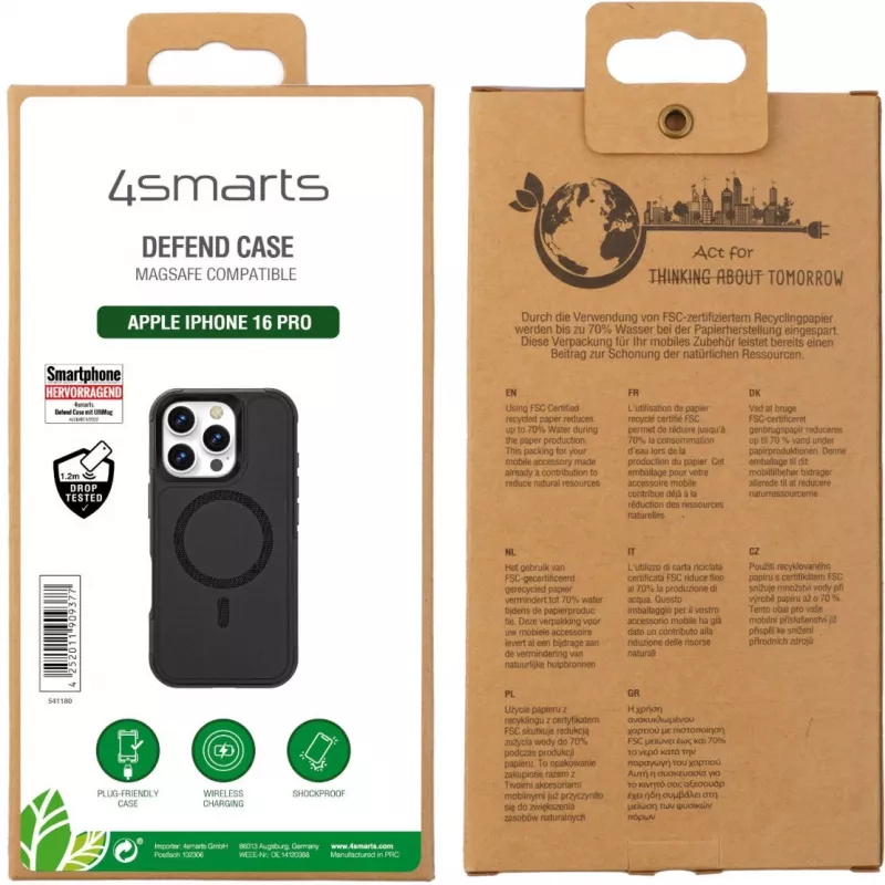 Θήκη 4smarts 541180 για iPhone 16 Pro 16 cm Μαύρο
