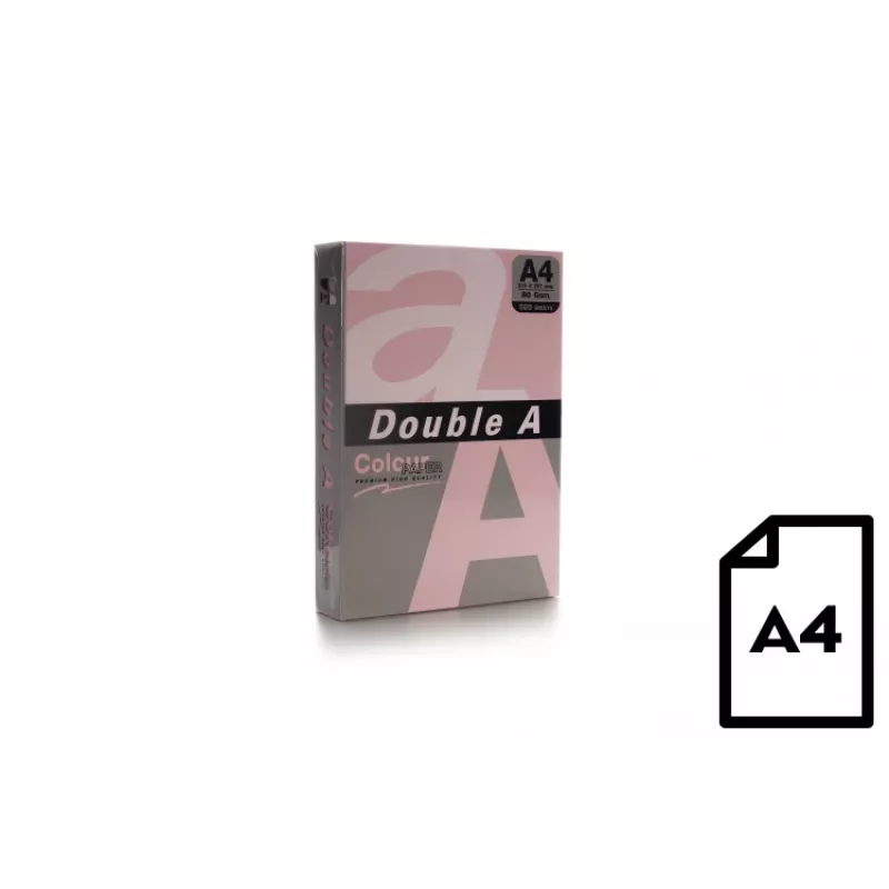 Χρωματιστό χαρτί Double A, 80 g, A4, 500 φύλλα, ροζ