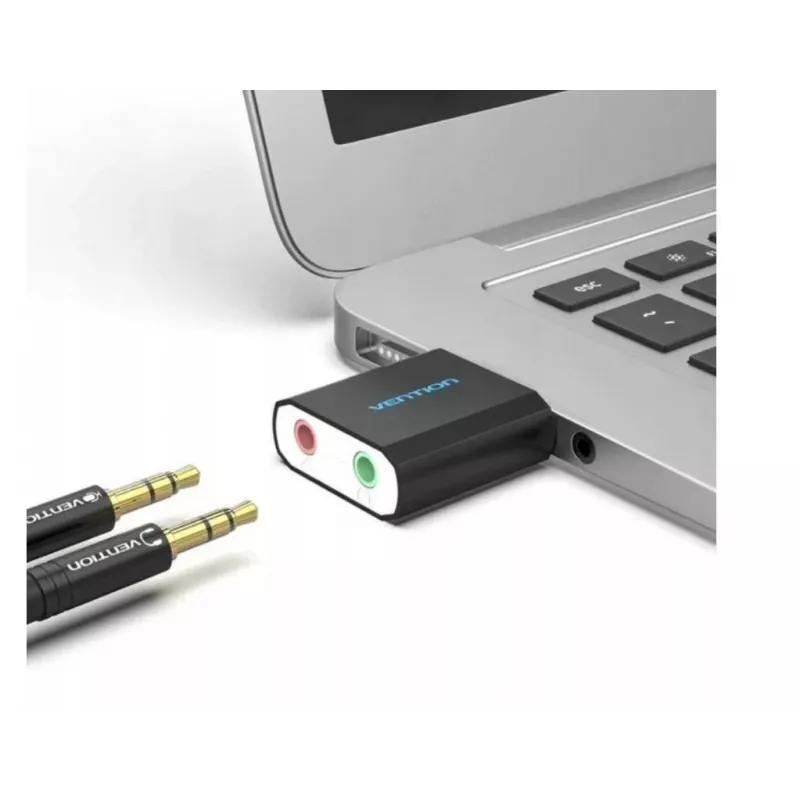 Vention Εξωτερική Κάρτα Ήχου USB Μαύρη Μεταλλική Type